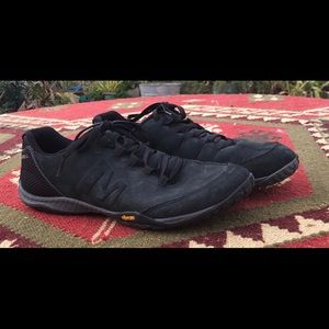 Merrell Mens Parkway Emboss Lace Leather Sneaker sz 9 Shoe Black J94429 EUC.